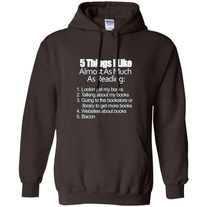 5 Things I Like Almost As Much As Reading Bacon T Shirt Dark Chocolate