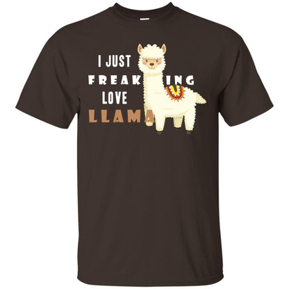 I Just Freaking Love Llama Shirt Dark Chocolate