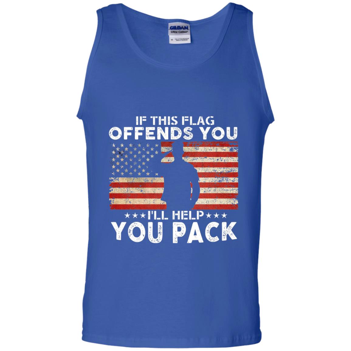 If This Flag Offends You I Willl Help You Pack Us Flag T-shirt Royal