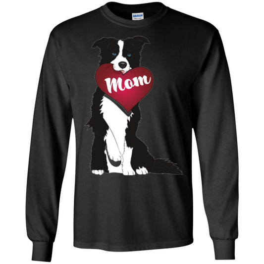 Dog Lover T-sshirt Border Collie Fetching Valentine Heart Black