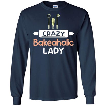 Crazy Bakeaholic Lady Baking Lover Shirt Navy