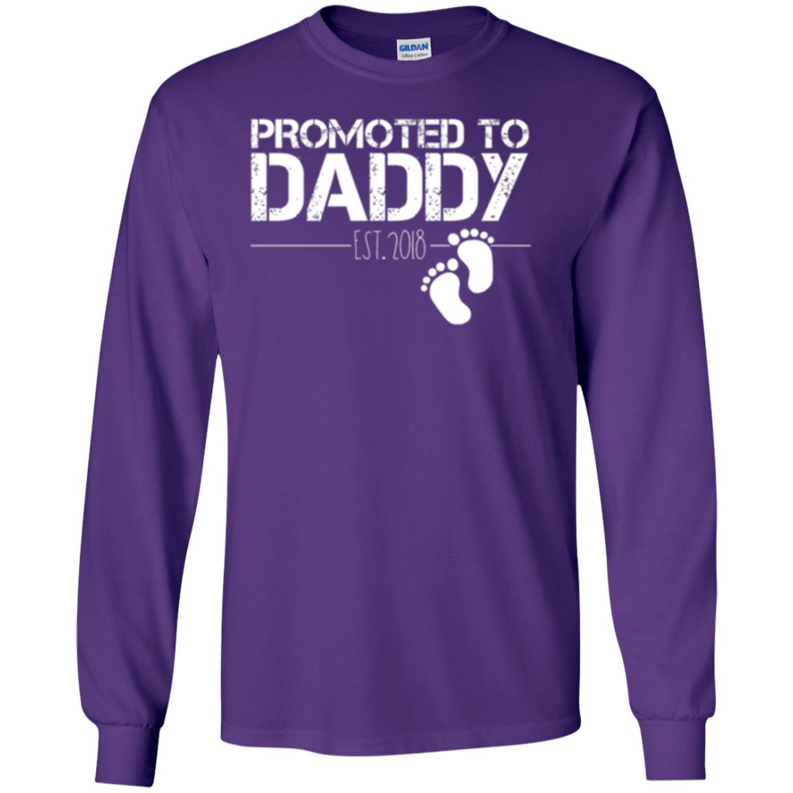 Promoted To Daddy Est 2018 New Daddy T-shirt Purple
