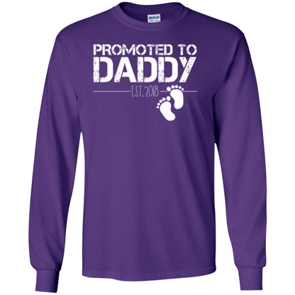 Promoted To Daddy Est 2018 New Daddy T-shirt Purple
