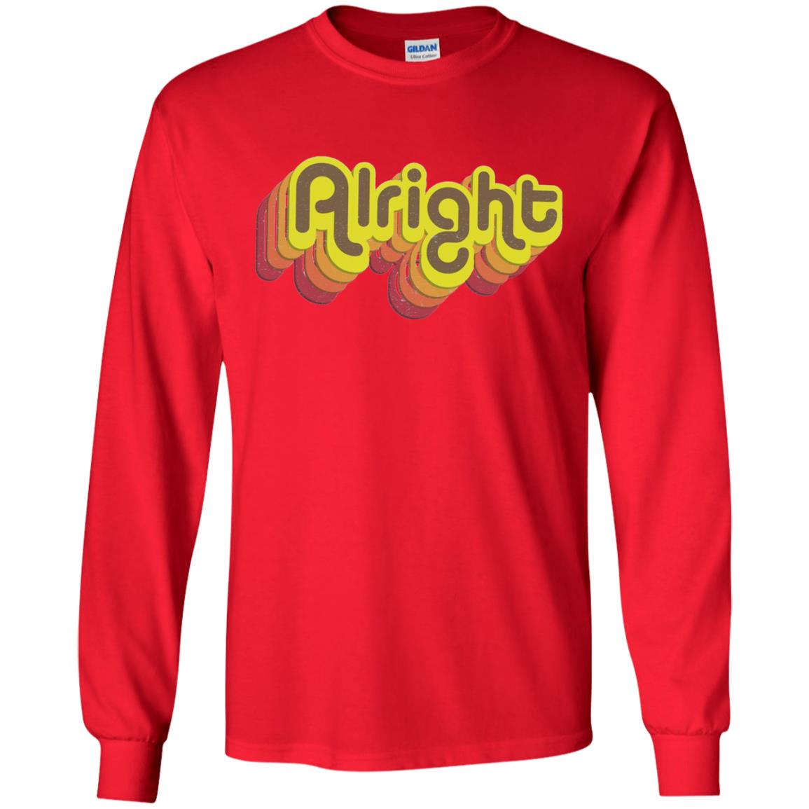 Alright Alright Shirt Funny Retro 70s Red