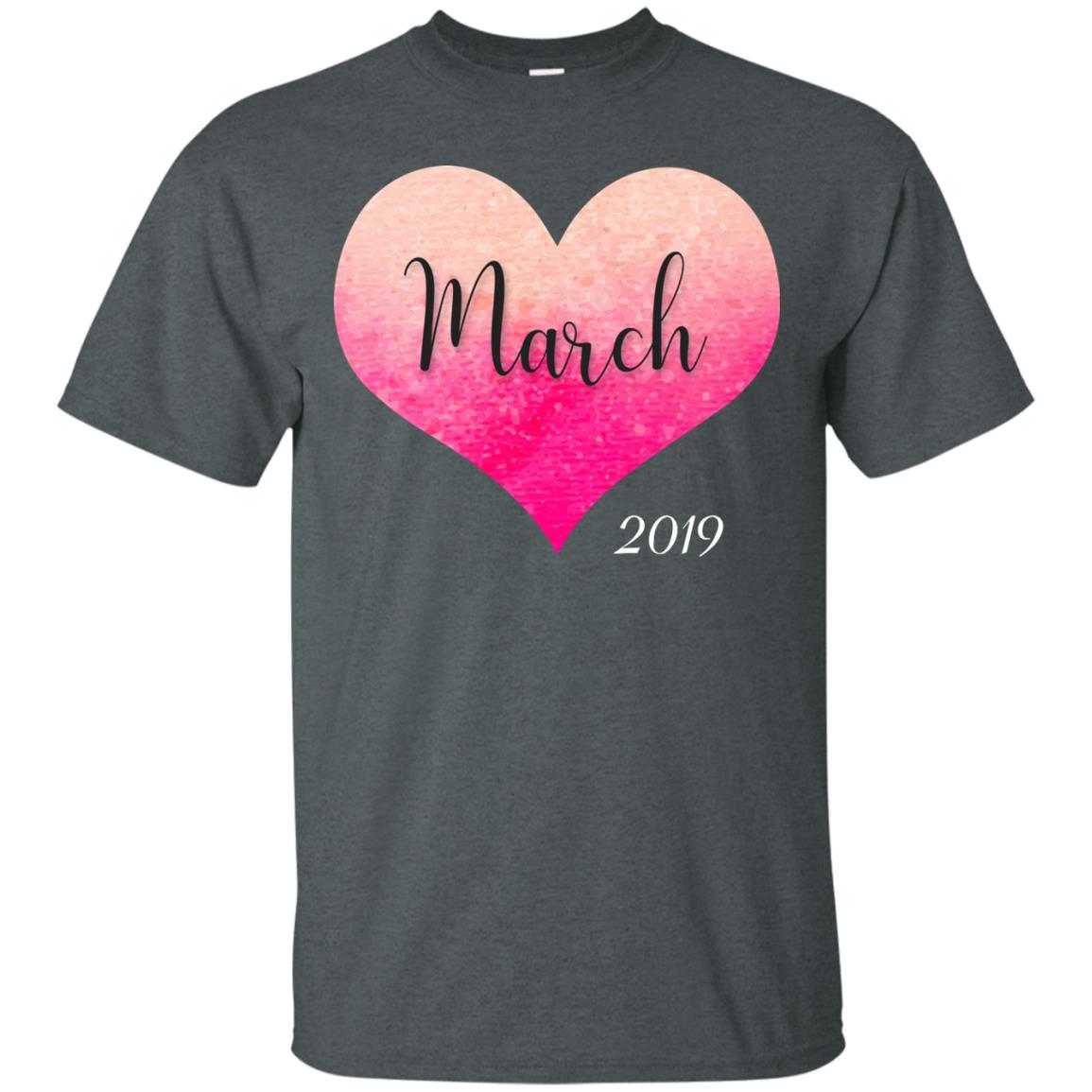 Pregnancy Reveal Announcement Party March 2019 Shirt Dark Heather