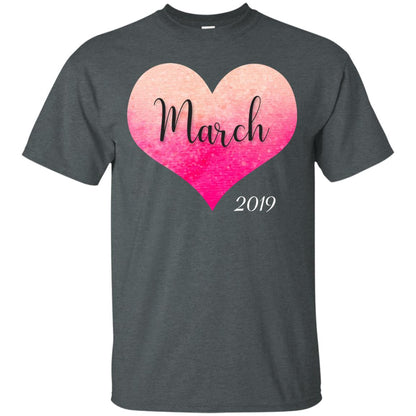 Pregnancy Reveal Announcement Party March 2019 Shirt Dark Heather