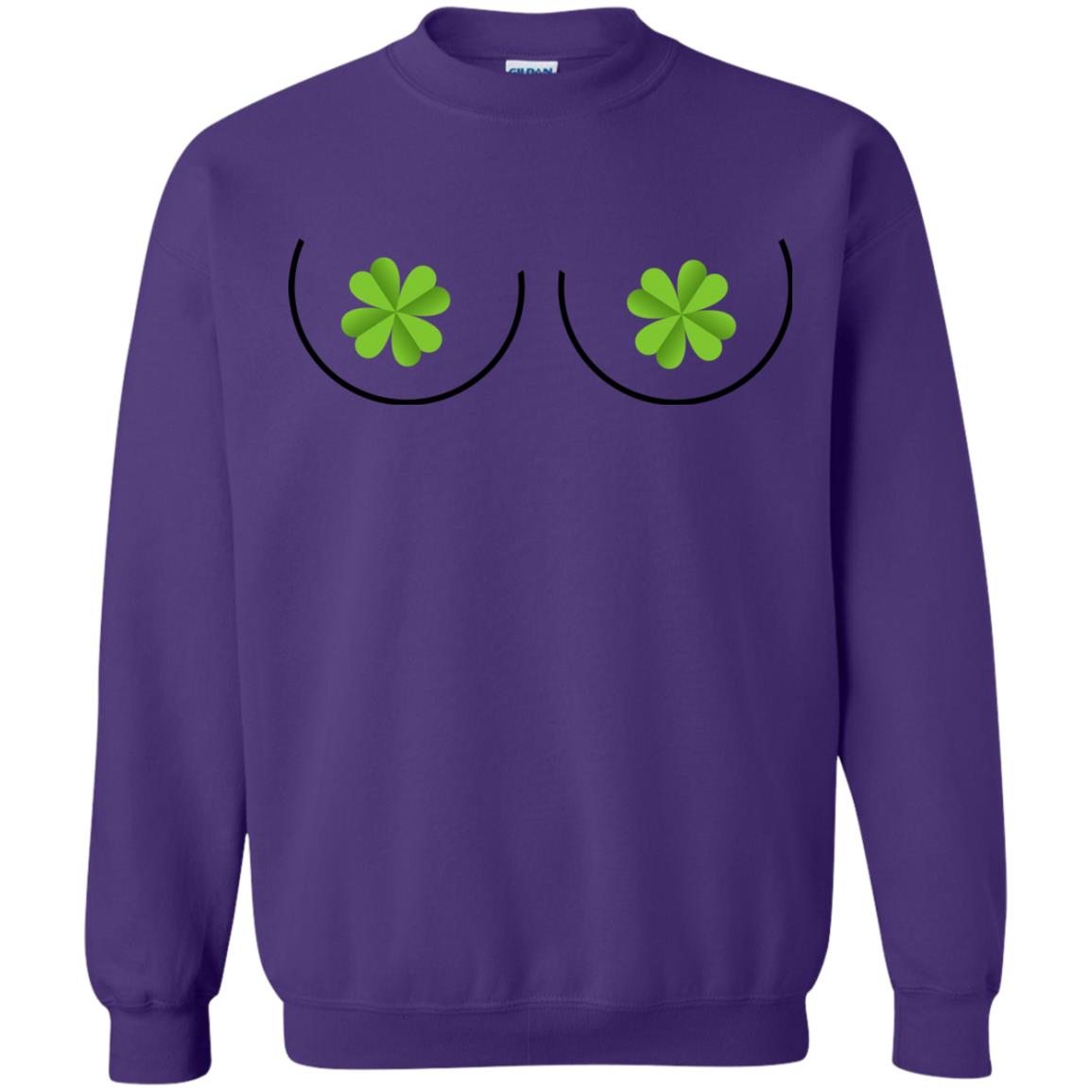 Shamrocks Breast Saint Patrick_s Day T-shirt Purple
