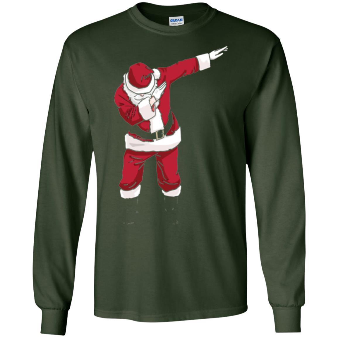 Christmas T-shirt Dabbing Santa Forest Green