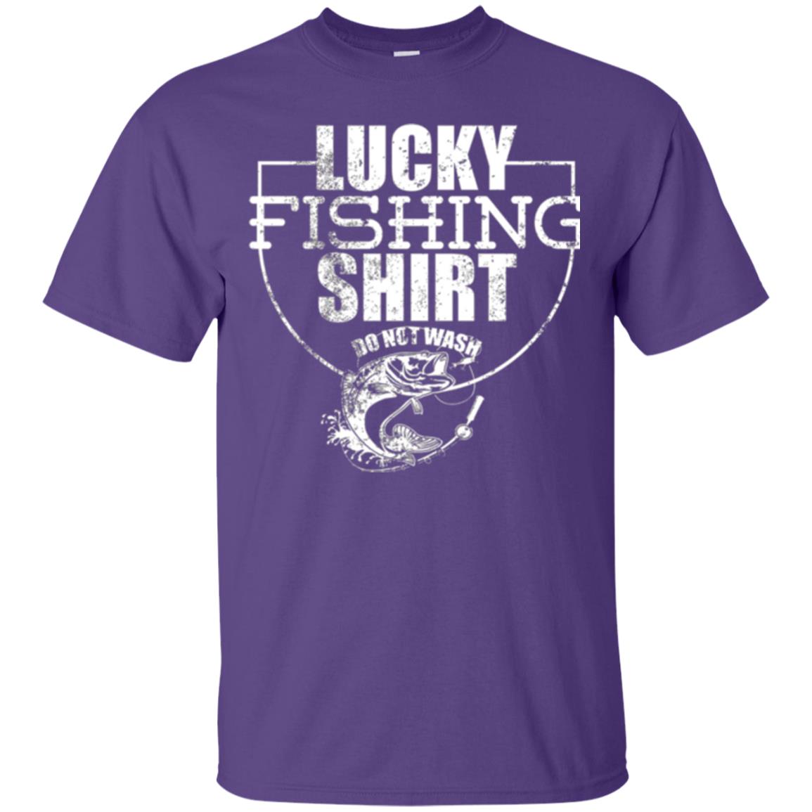 Fisherman T-shirt Lucky Fishing Shirt Do Not Wash Purple