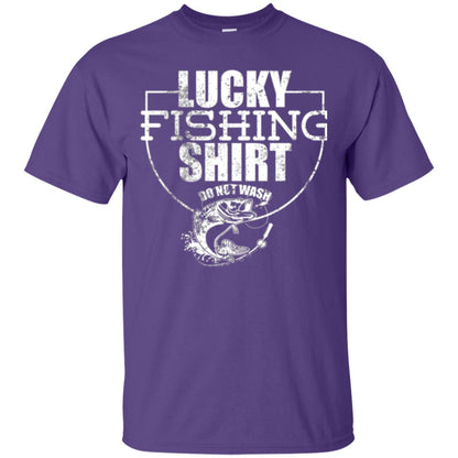 Fisherman T-shirt Lucky Fishing Shirt Do Not Wash Purple