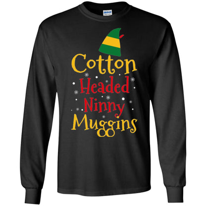 Funny Elf T-shirt Cotton Headed Ninny Muggins Black