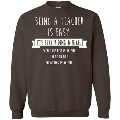 Being A Teacher Is Easy Funny Sarcastic T-shirt Dark Chocolate