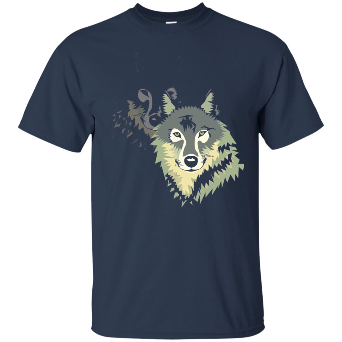 Wolf Pack Dog Painted Animal Lovers T-shirt Navy