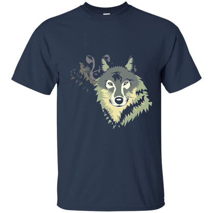 Wolf Pack Dog Painted Animal Lovers T-shirt Navy