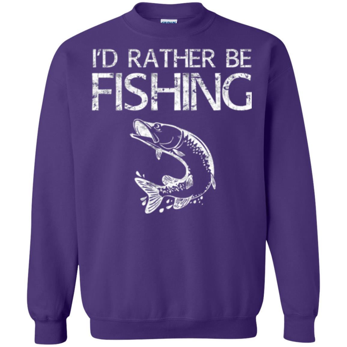 Fisherman T-shirt I'd Rather Be Fishing Purple