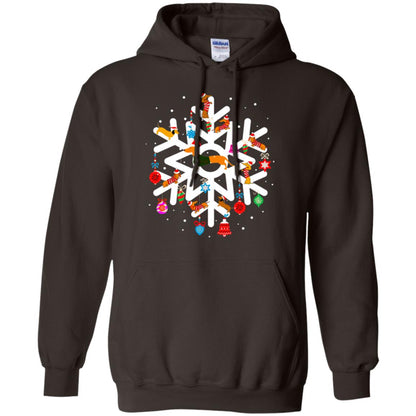 Winter Snow Flower Decorating Bauble And Dachshund X-mas Gift Shirt Dark Chocolate
