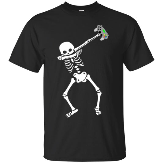 Gamer T-shirt Dabbing Skeleton Black