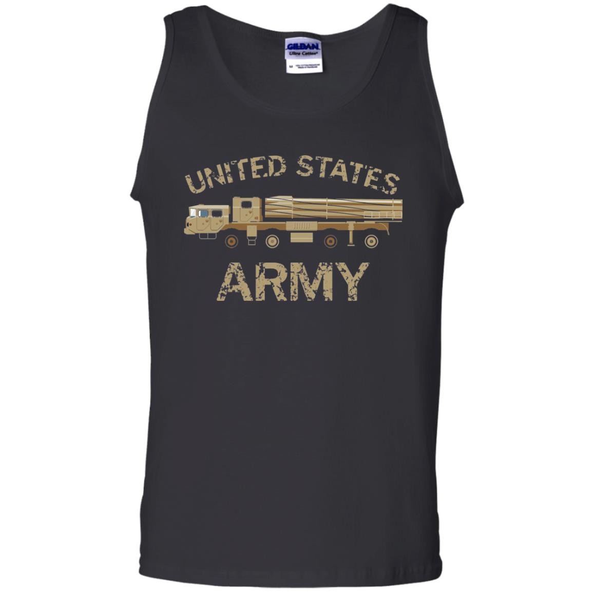 United States Army Missile Truck Vehicle Grunge T-shirt Black