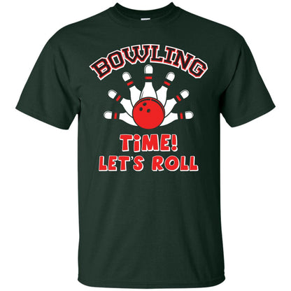 Bowling Lover T-shirt Time Let’s Roll Forest Green