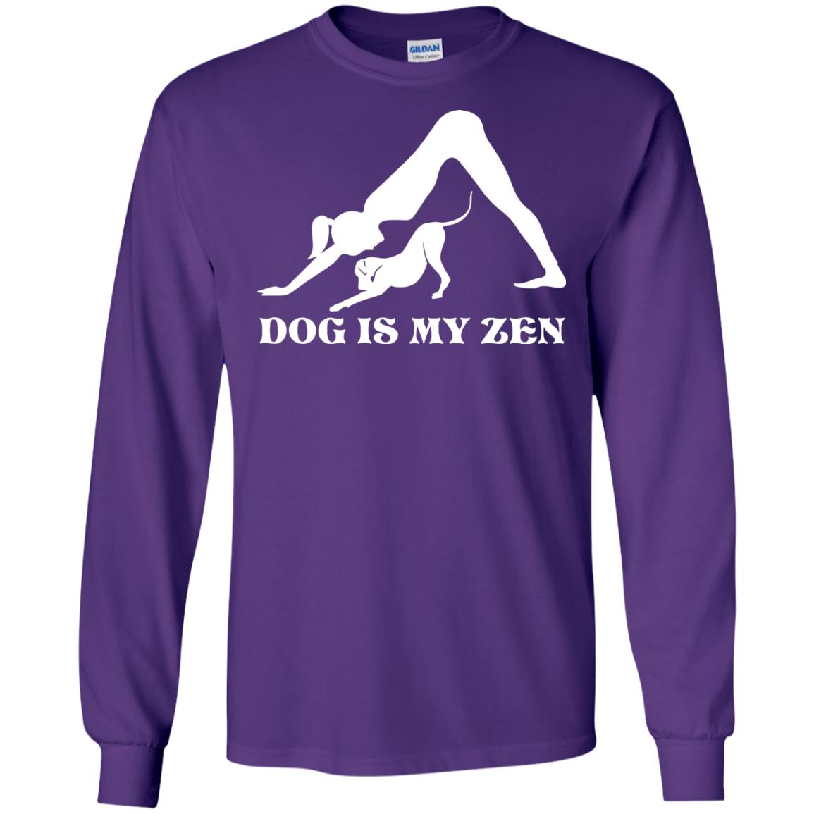 Yoga Dog T-shirt Dog Is My Zen Purple