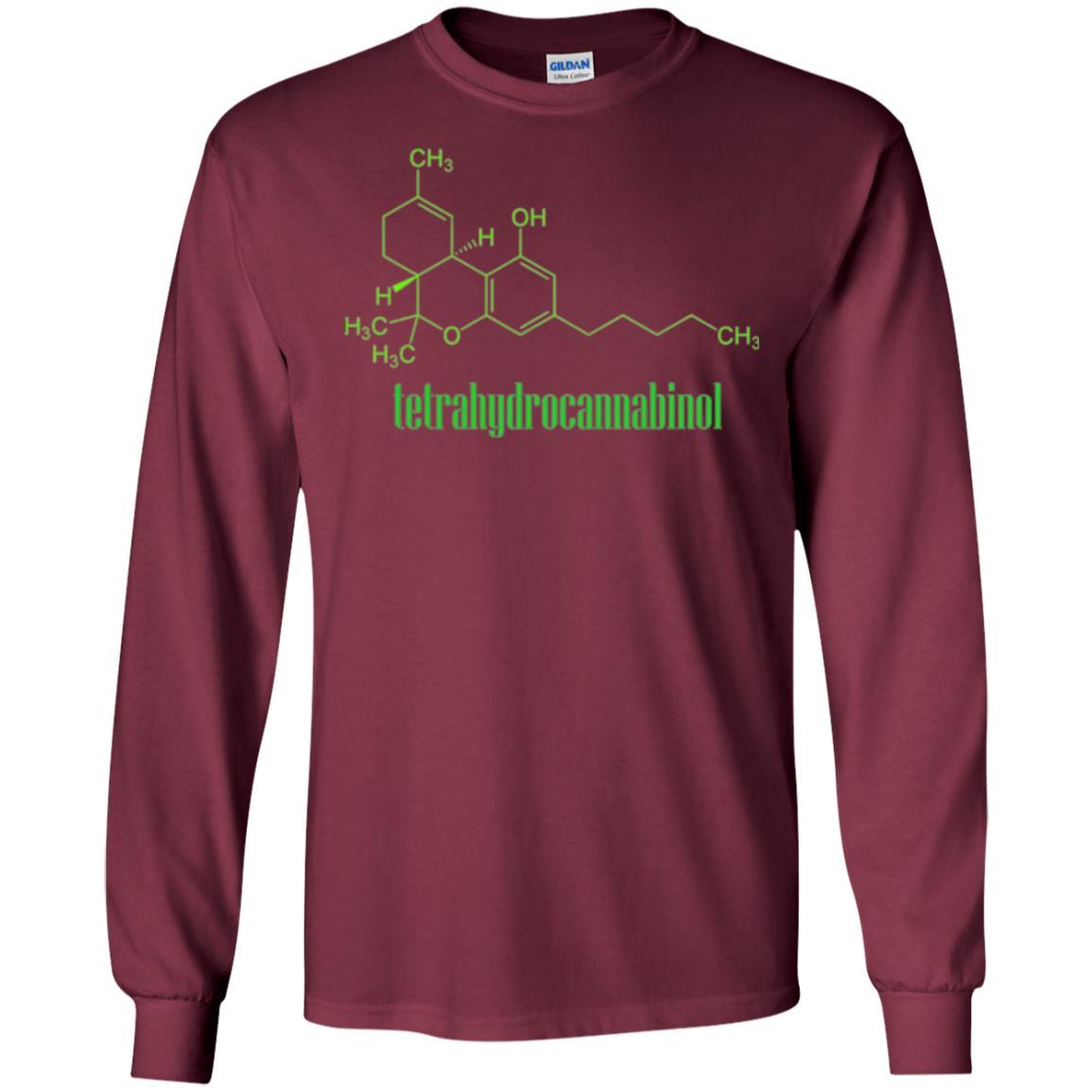 Canabis Molecule T-shirt Tetrahydrocannabinol Thc Maroon