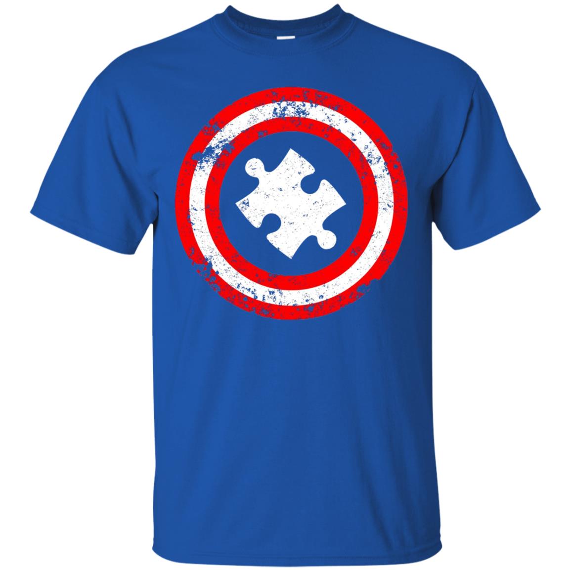 Captain Autism Superhero T-shirt Autism Awareness Royal