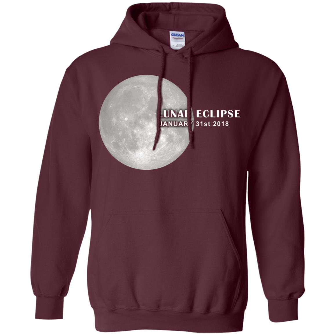 Eclipse January 31st 2018 Total Lunar Eclipse Shirts Maroon