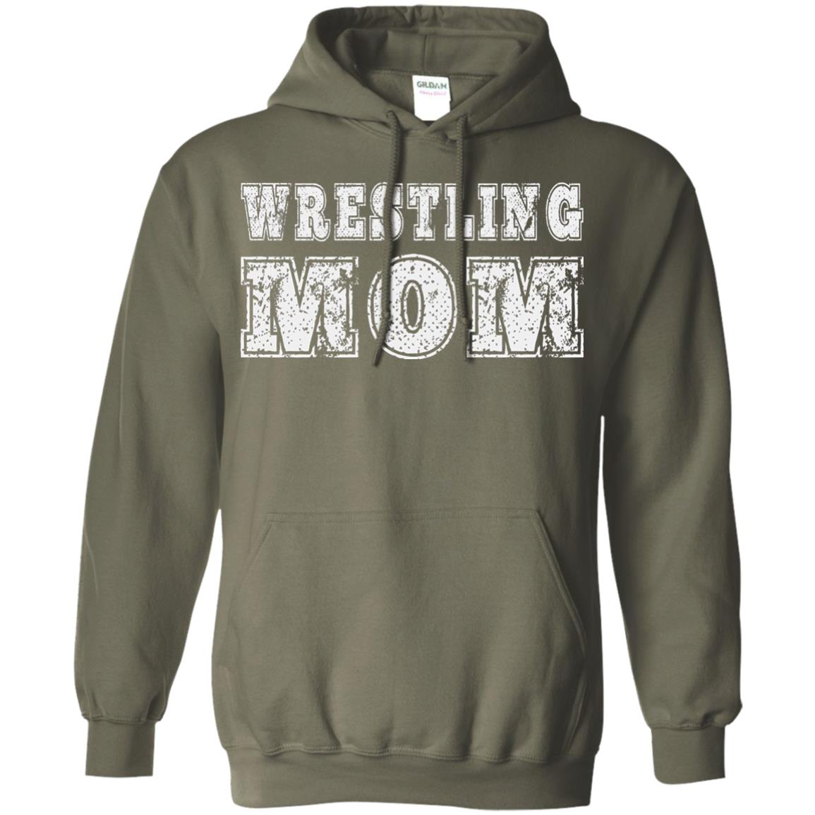 Wrestling Mom Mommy T-shirt Military Green