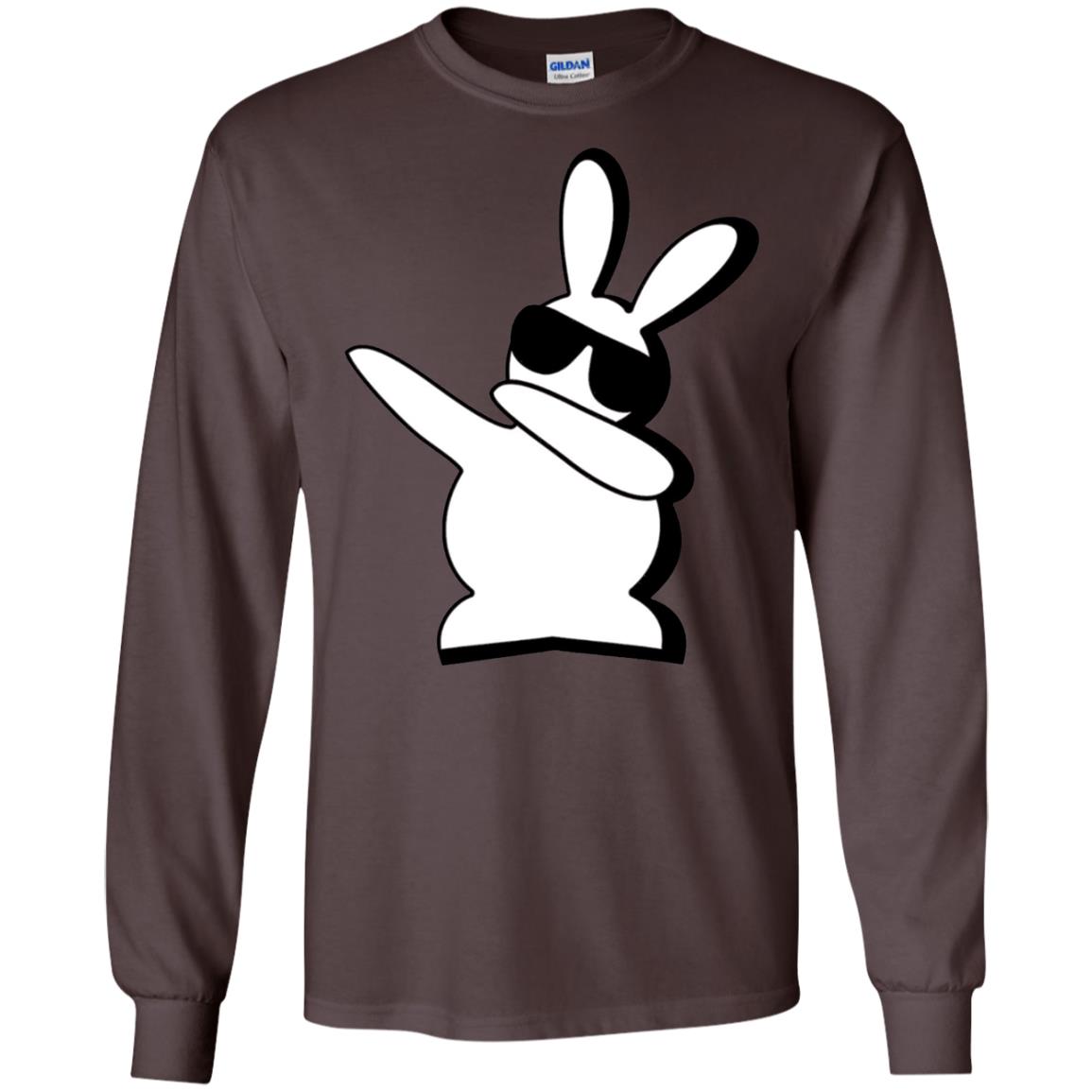 Dabbing Hip Hop Bunny Easter Shirt Dark Chocolate