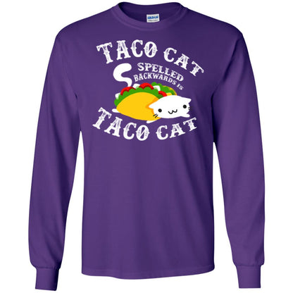 Taco Cat Spelled Backwards Is Taco Cat T-shirt Purple