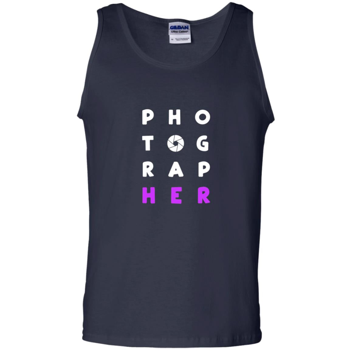 Photographer T-shirt With Purple Text Pho Tog Rap Her Navy
