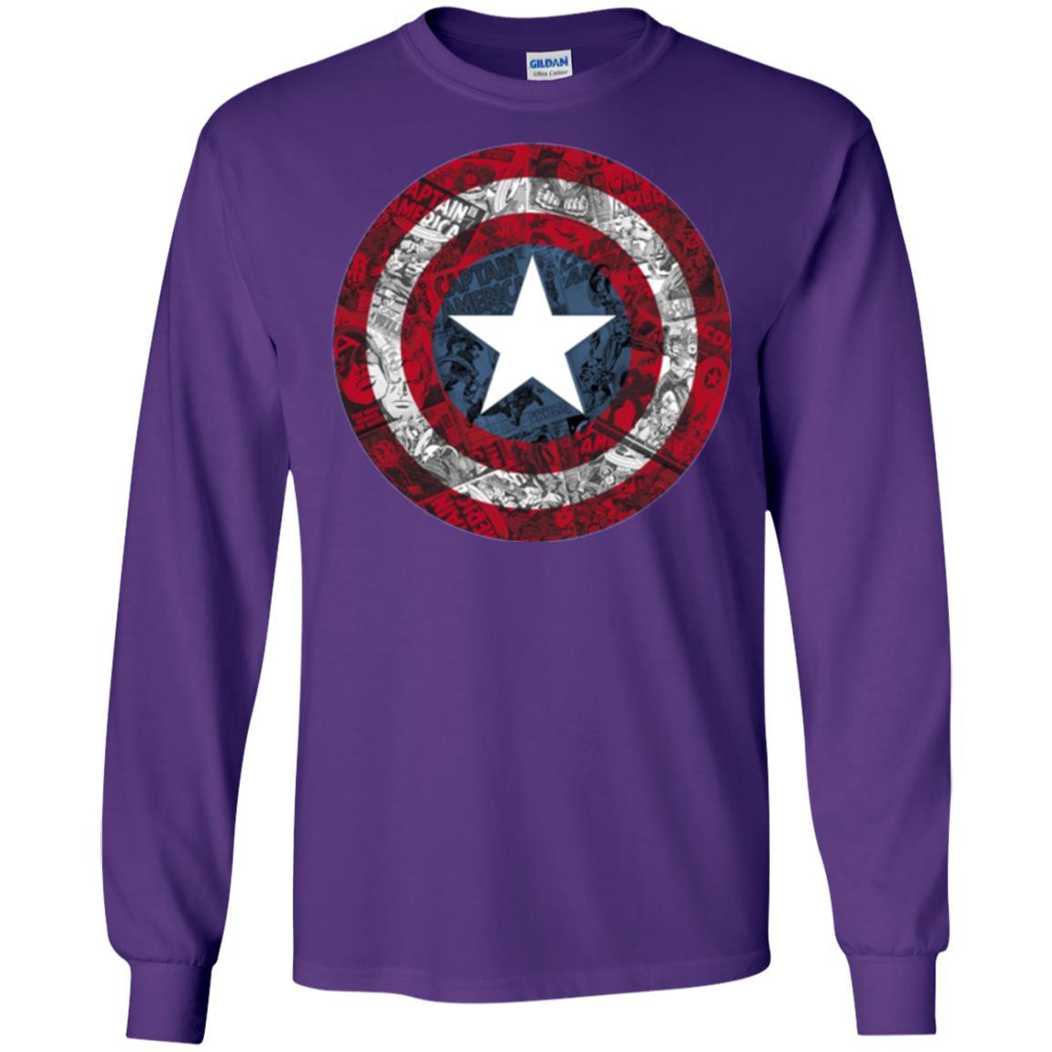 Film T-shirt Captain America Avengers Shield Comic Graphic Purple