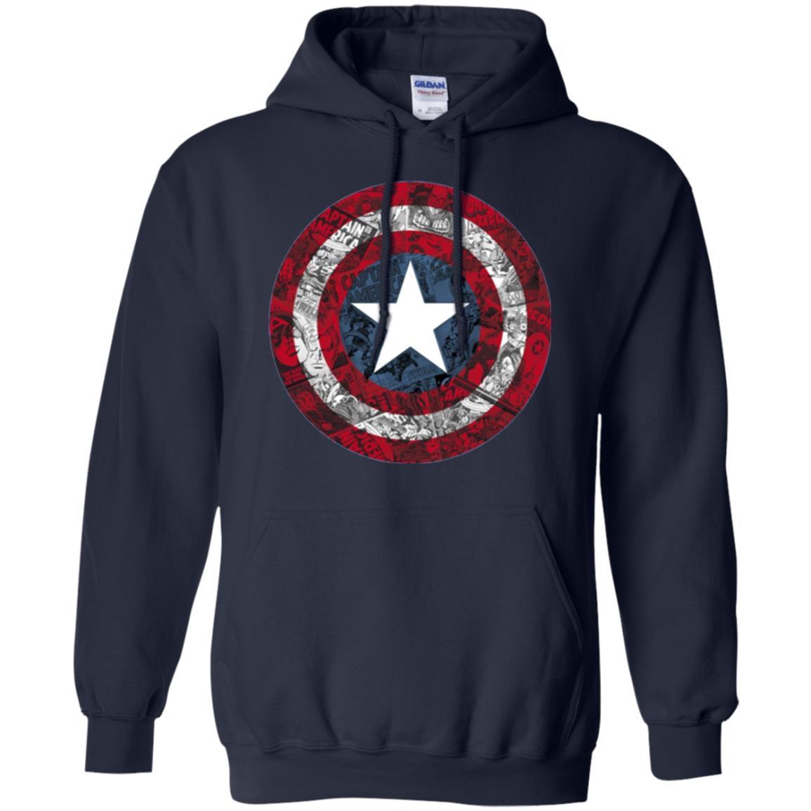 Film T-shirt Captain America Avengers Shield Comic Graphic Navy