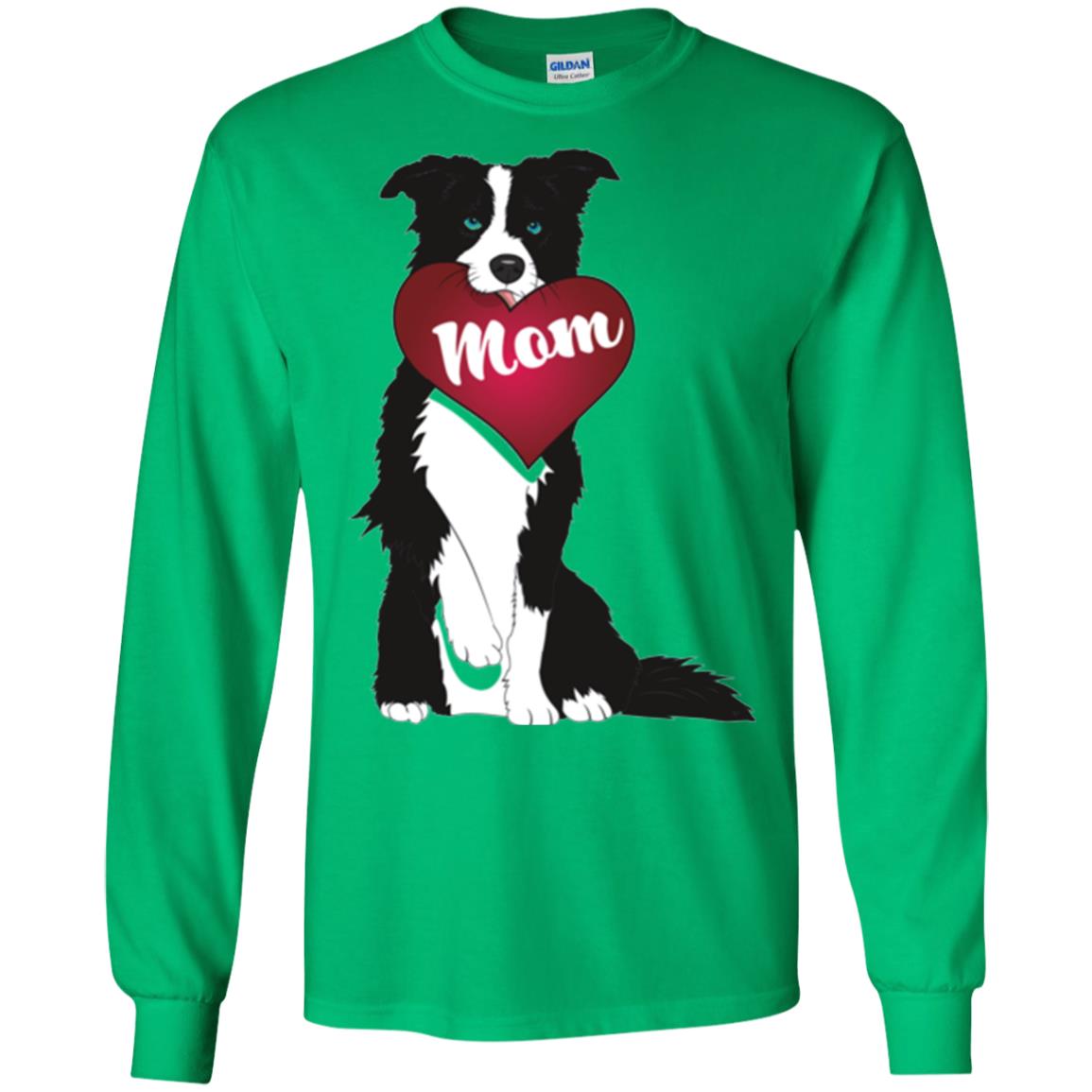 Dog Lover T-sshirt Border Collie Fetching Valentine Heart Irish Green