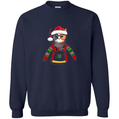 Cat Lovers T-shirt Meowy Christmas Navy