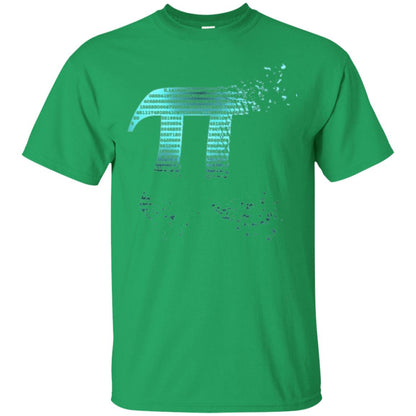 Pi Shattered Teal Designer Pi Day T-shirt Irish Green
