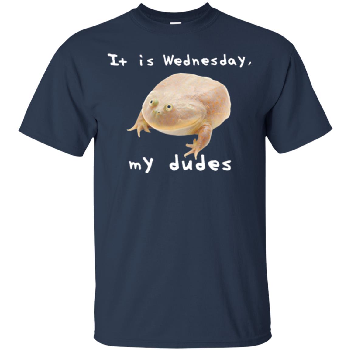 Funny Frog T-shirt It Is Wednesday My Dudes Navy