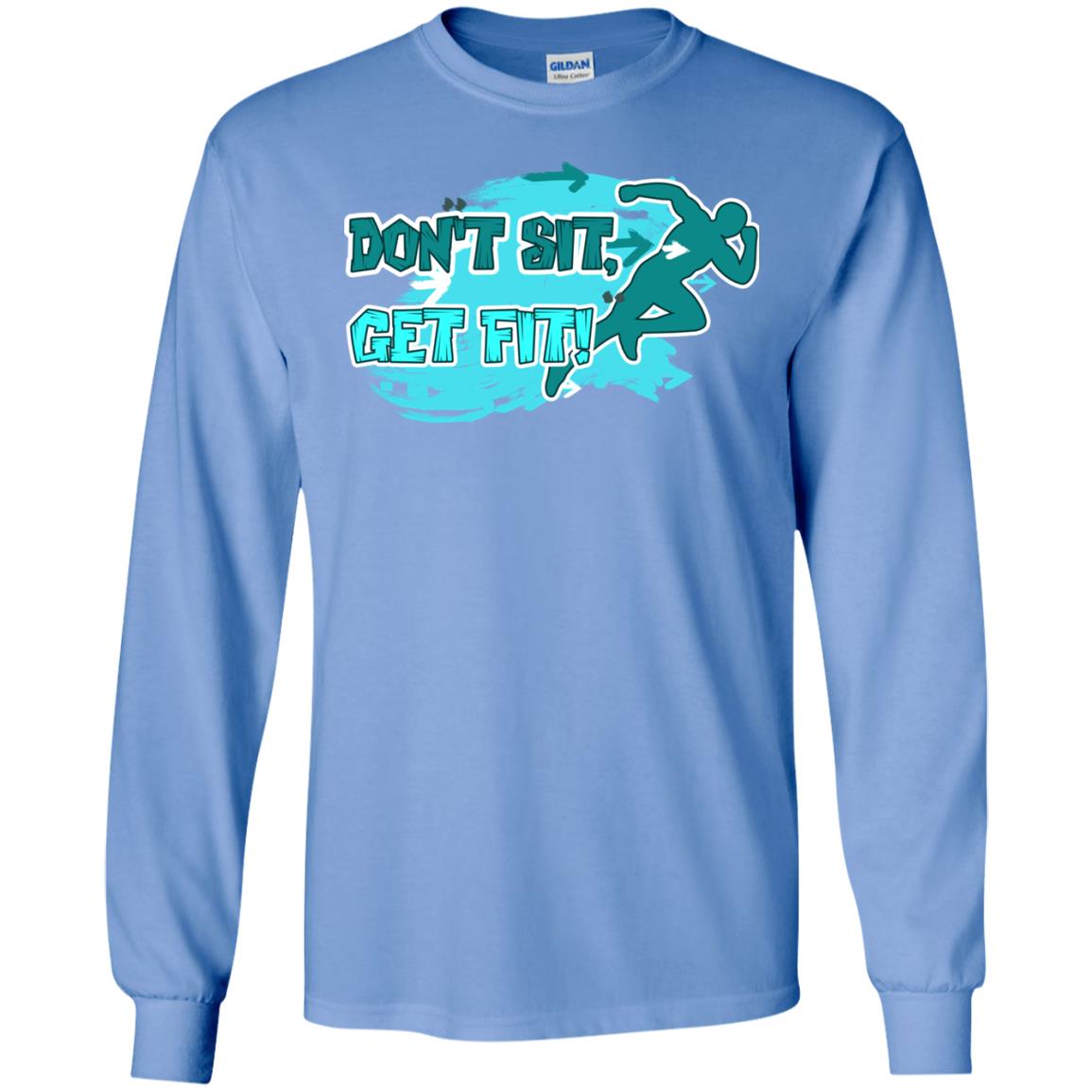 Dont Sit Get Fit Runner Shirt Carolina Blue