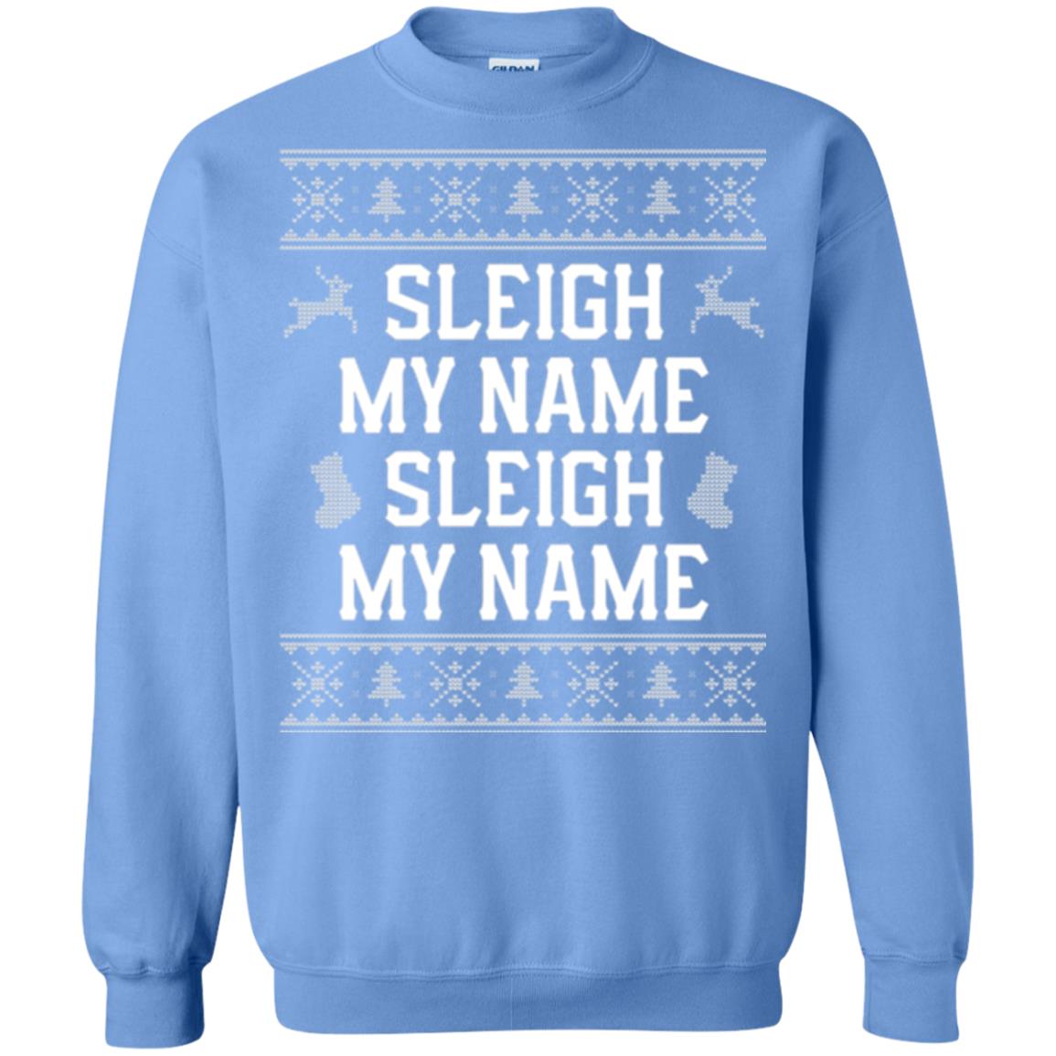 Christmas T-shirt Sleigh My Name Carolina Blue