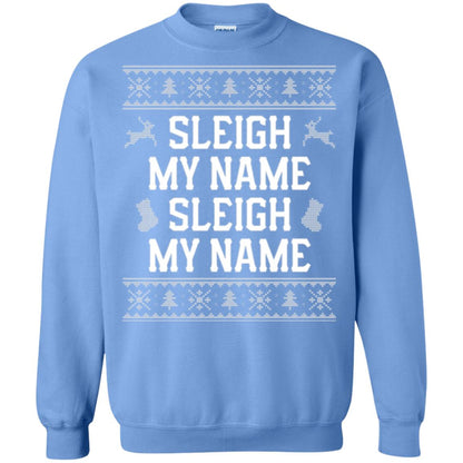 Christmas T-shirt Sleigh My Name Carolina Blue