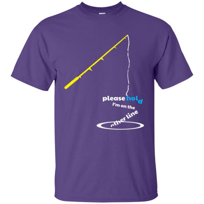 Fisherman T-shirt Please Hold I'm On The Other Line Purple