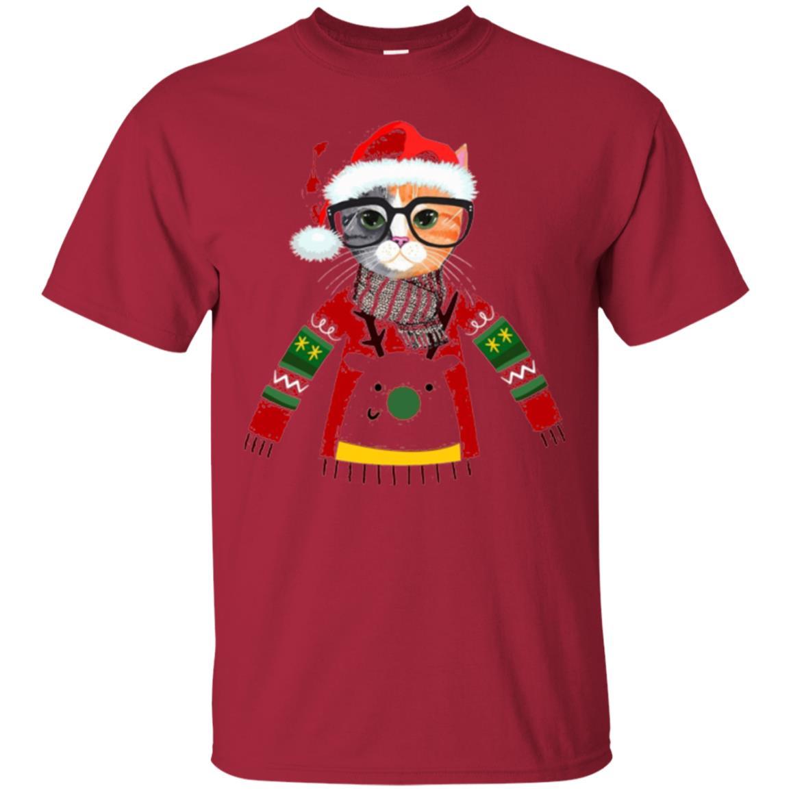 Christmas T-shirt Cat Lover Meowy Christmas T-shirt Cardinal