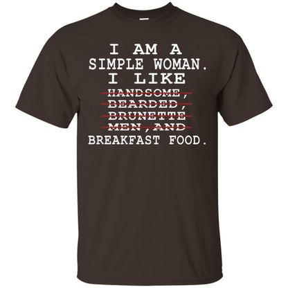 I Am Simple Woman I Like Breakfast Food Shirt Dark Chocolate
