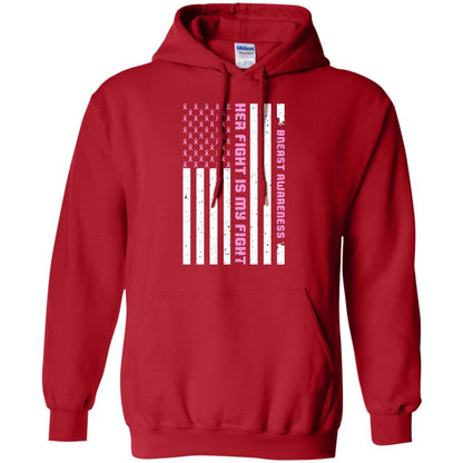 Breast Awareness His Fight Is My Fight Pink Ribbon Stars Flag Of Usa Shirt Red