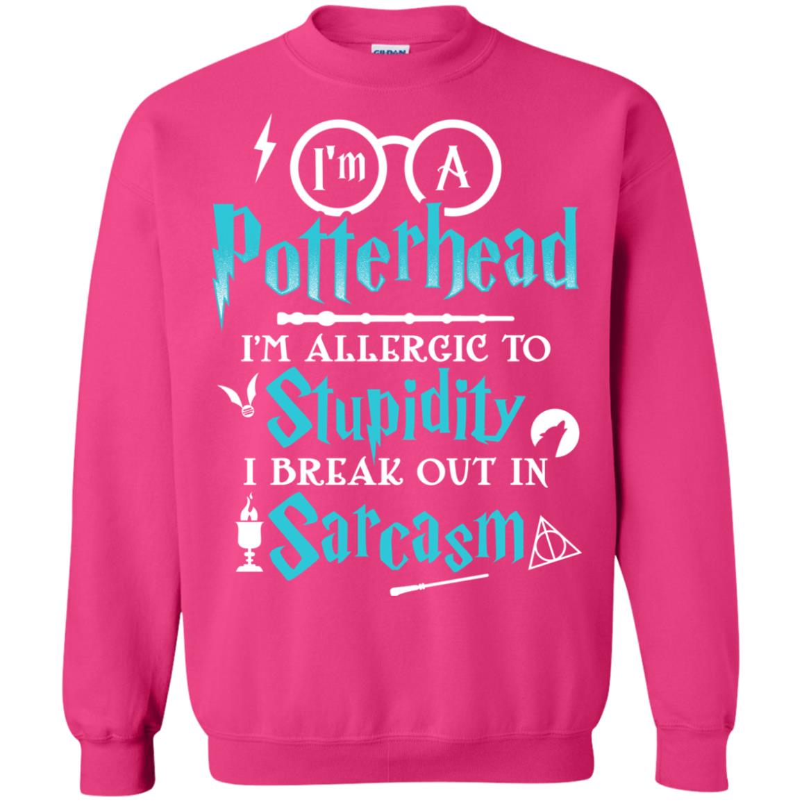 I_m A Potterhead I_m Allergic To Stupidity I Break Out In Sarcasm Harry Potter Fan T-shirt Heliconia