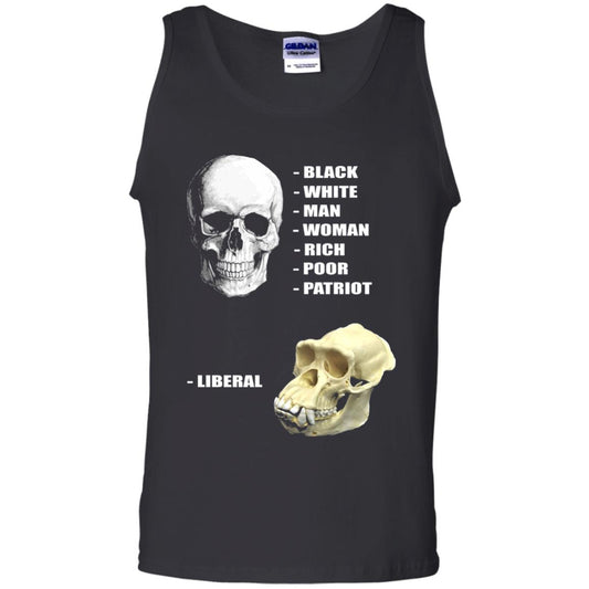 Funny Cool Skulls T-shirt Modern America Patriot Liberal Black