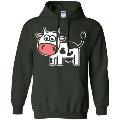 Cute Comic Cow Lover T-shirt Forest Green