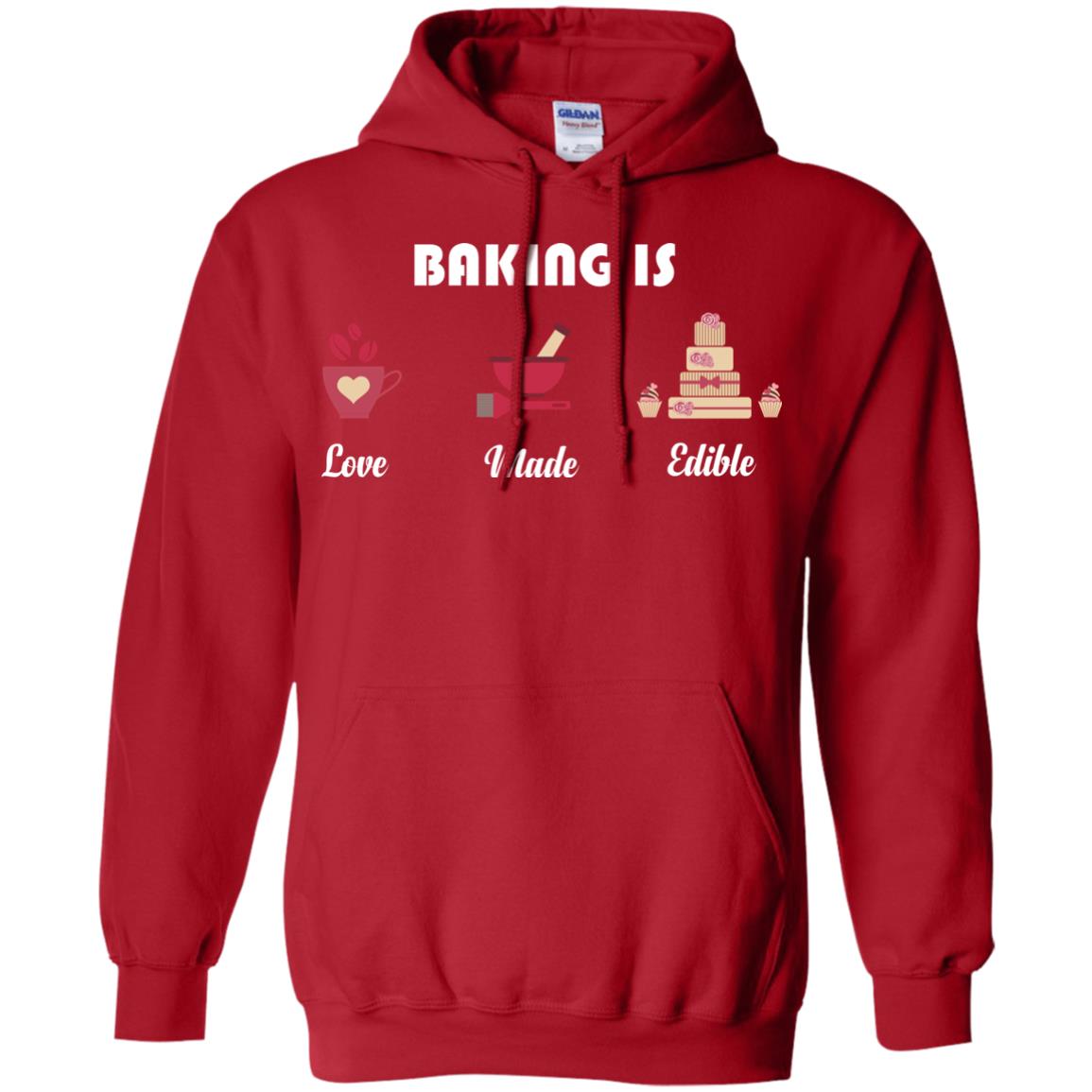 Baker T-shirt Baking Is Love Made Edible Red