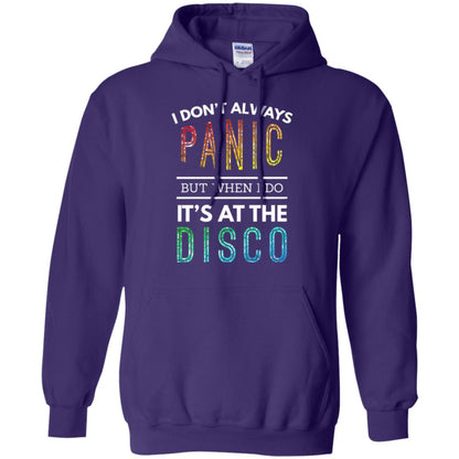 Disco Lovers T-shirt Don_t Always Panic But When I Do It_s At The Disco Purple