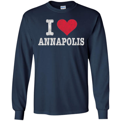 Distressed Retro I Love Annapolis T-shirt Navy